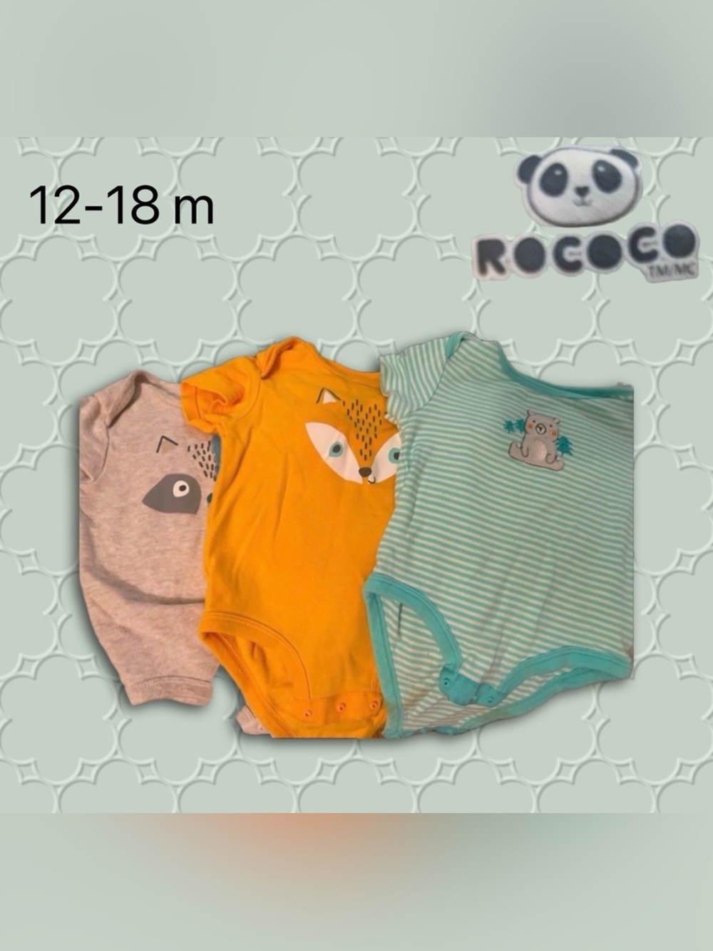 👍GUC ROCOCO | 12m | Set of 3 Unisex Baby Onesies Forest friends 💕
